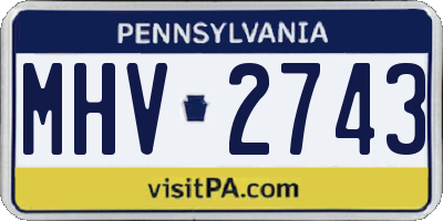 PA license plate MHV2743