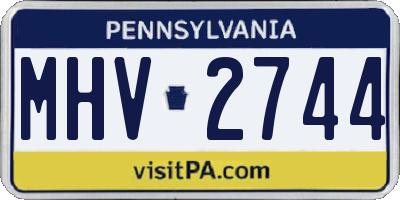PA license plate MHV2744