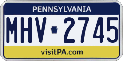 PA license plate MHV2745