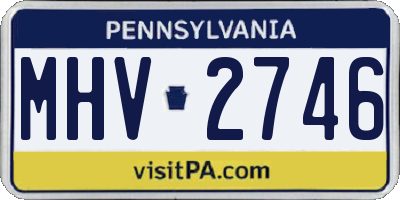 PA license plate MHV2746