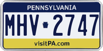 PA license plate MHV2747