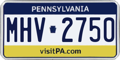 PA license plate MHV2750