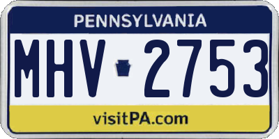 PA license plate MHV2753