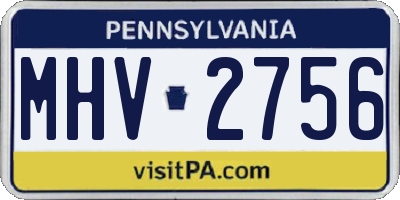 PA license plate MHV2756