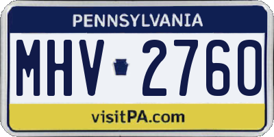 PA license plate MHV2760