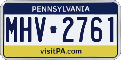 PA license plate MHV2761