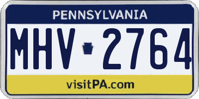 PA license plate MHV2764