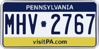 PA license plate MHV2767