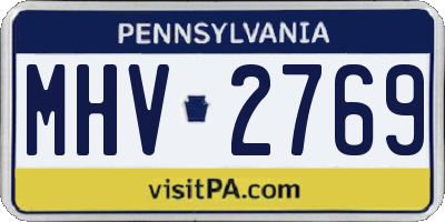 PA license plate MHV2769