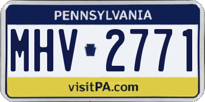 PA license plate MHV2771
