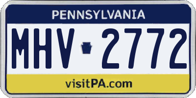 PA license plate MHV2772