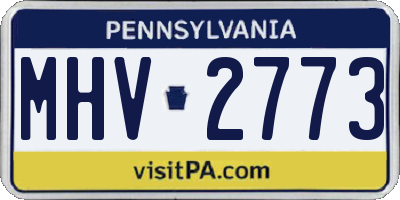 PA license plate MHV2773