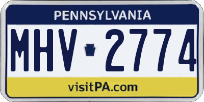 PA license plate MHV2774