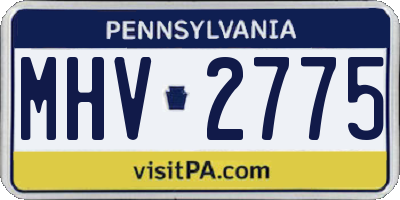 PA license plate MHV2775