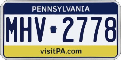 PA license plate MHV2778