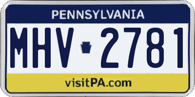 PA license plate MHV2781