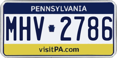 PA license plate MHV2786