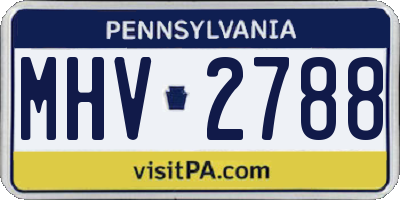 PA license plate MHV2788
