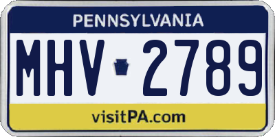 PA license plate MHV2789