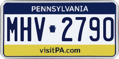 PA license plate MHV2790