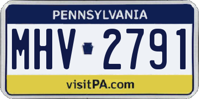 PA license plate MHV2791