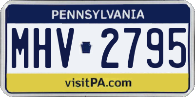 PA license plate MHV2795