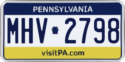 PA license plate MHV2798