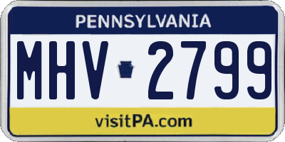 PA license plate MHV2799
