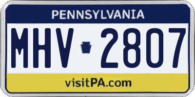 PA license plate MHV2807