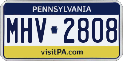 PA license plate MHV2808