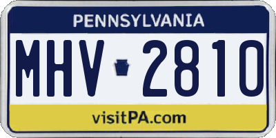 PA license plate MHV2810