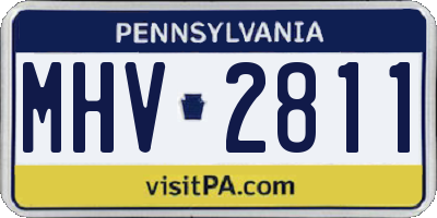 PA license plate MHV2811