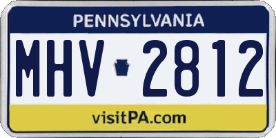 PA license plate MHV2812