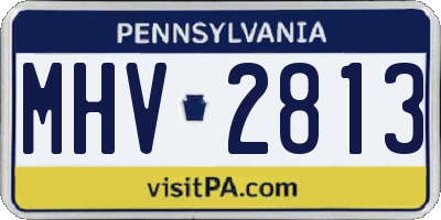 PA license plate MHV2813