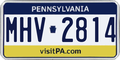 PA license plate MHV2814