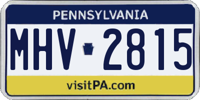 PA license plate MHV2815