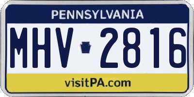 PA license plate MHV2816