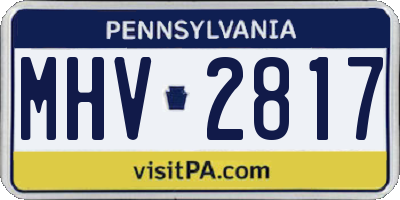 PA license plate MHV2817
