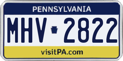 PA license plate MHV2822