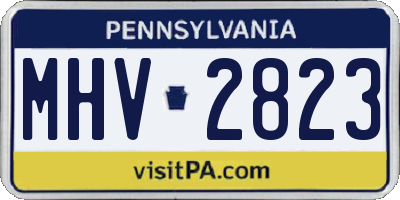 PA license plate MHV2823
