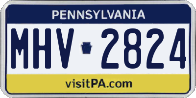 PA license plate MHV2824