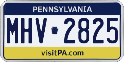 PA license plate MHV2825