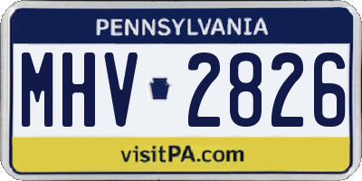 PA license plate MHV2826