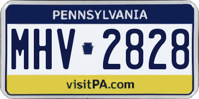 PA license plate MHV2828