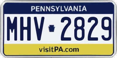 PA license plate MHV2829