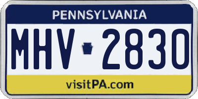 PA license plate MHV2830