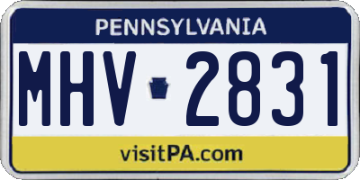 PA license plate MHV2831
