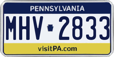 PA license plate MHV2833