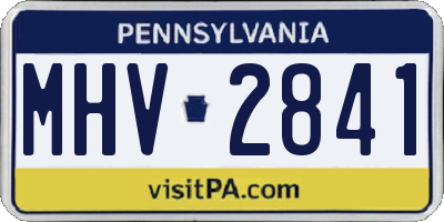 PA license plate MHV2841