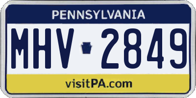 PA license plate MHV2849